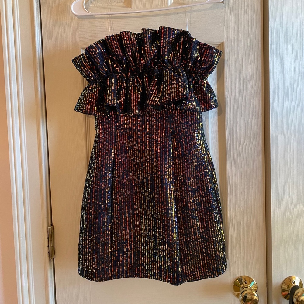 NWT DO+BE Multicolor Sequin Strapless Dress Size Small- BEAUTIFUL!